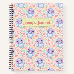 Individuelle Name Niedlich Hippo Bullet Journal Notizbuch