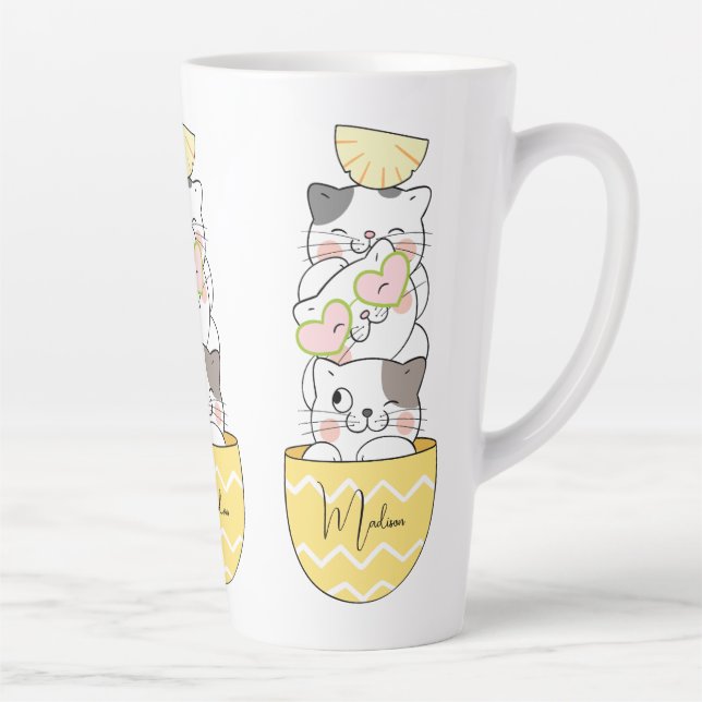 Individuelle Name Niedlich Kittens Milchtasse (Rechts)