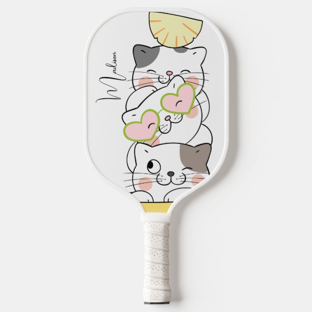 Individuelle Name Niedlich Kittens Pickleball Schläger (Vorderseite)