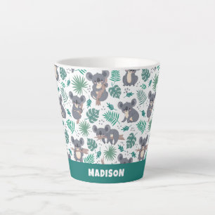 Individuelle Name Niedlich Koalas Muster Milchtasse