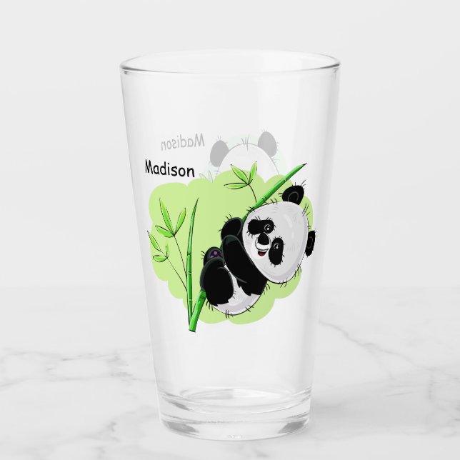 individuelle Name Niedlich Pandas Pint Glas 2/2 (Vorderseite)