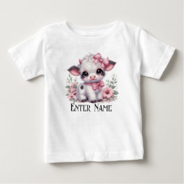 Individuelle Name Niedlich Pink Baby Girl Highland T-shirt