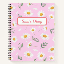 Individuelle Name Niedlich Pink Daisy Tagebuch