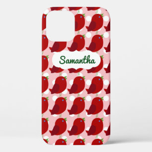 individuelle Name Niedlich Red Bird iPhone 12Case Case-Mate iPhone Hülle