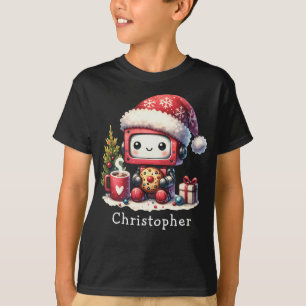 Individuelle Name Niedlich Robot Winterferien Weih T-Shirt