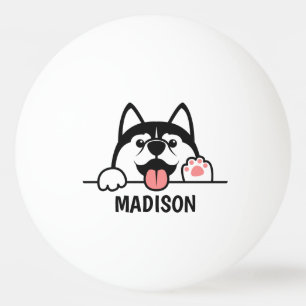 Individuelle Name Niedlich Siberischer Husky Tischtennisball