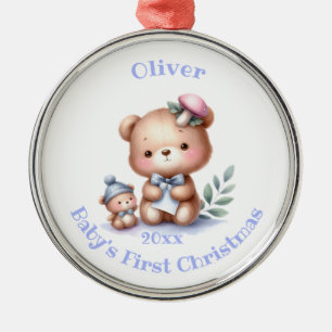 Individuelle Name Niedlich Teddy Bären Tierart Ornament Aus Metall