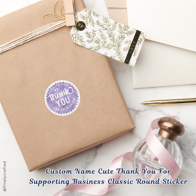 Individuelle Name Niedlich vielen Dank für die Unt Runder Aufkleber (Von Creator hochgeladen)