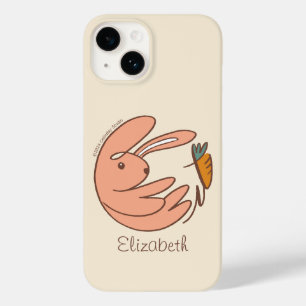Individuelle Name Niedliche Hasen- und Karottenkun Case-Mate iPhone 14 Hülle