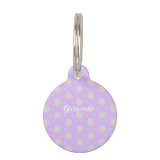 Individuelle Name Niedliche Pastell Rainbow Bullse Haustiermarke