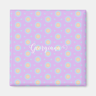 Individuelle Name Niedliche Pastell Rainbow Bullse Magnet