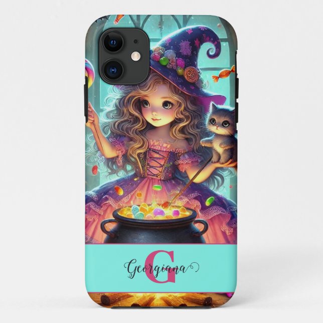 Individuelle Name Niedliche Whimsical HexenHallowe Case-Mate iPhone Hülle (Rückseite)