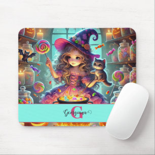 Individuelle Name Niedliche Whimsical HexenHallowe Mousepad