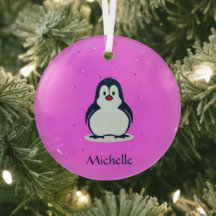 Individuelle Name niedlicher Pinguin auf rosa