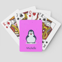 Individuelle Name niedlicher Pinguin auf rosa