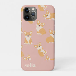 Individuelle Name Niedliches Corgi Muster für Hund Case-Mate iPhone Hülle