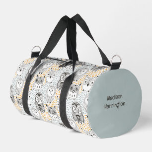 Individuelle Name Niedliches Owl Muster Duffle Bag