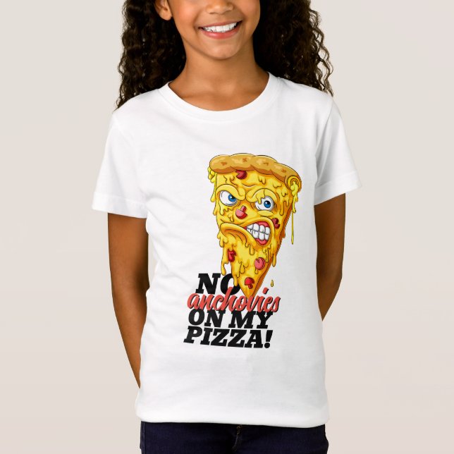 Individuelle Name No Anchovies Pizza T - Shirt (Vorderseite)
