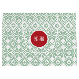 Individuelle Name Nordic Snowflake Pattern Große Geschenktüte