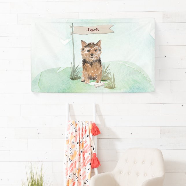 Individuelle Name Norfolk Terrier Pet Dog Banner (Insitu)