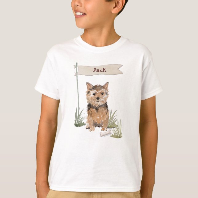 Individuelle Name Norfolk Terrier Pet Dog T-Shirt (Vorderseite)