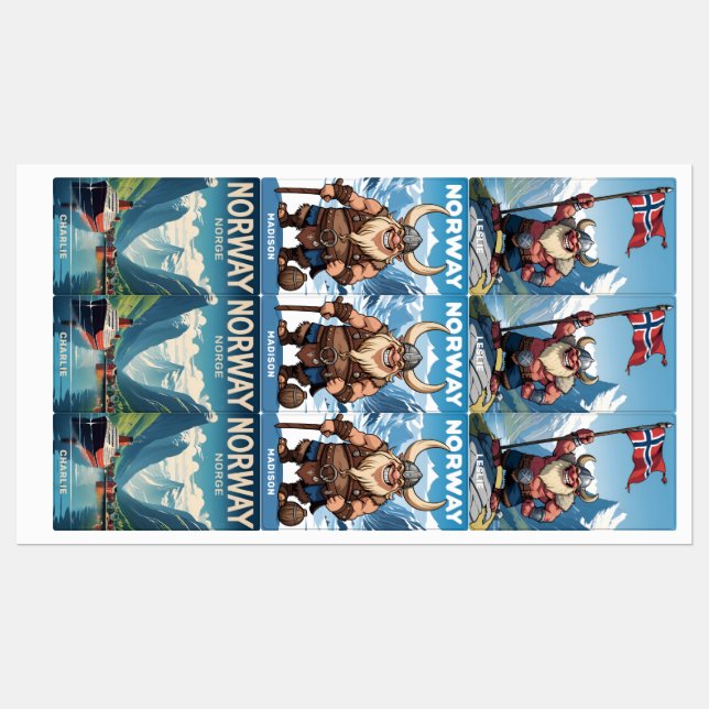 Individuelle Name Norwegen Etiketten (Blatt)