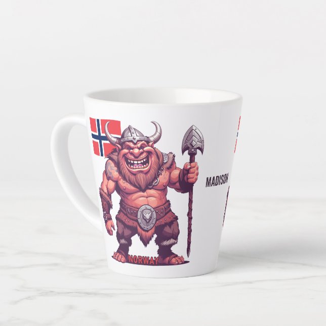Individuelle Name Norwegischer Troll Milchtasse (Linke Ecke)