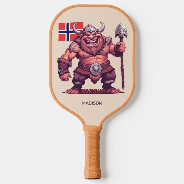 Individuelle Name Norwegischer Troll Pickleball Schläger (Vorderseite)