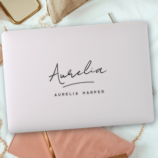 Individuelle Name Notebook mit modernen Signaturen Aufkleber (Von Creator hochgeladen)