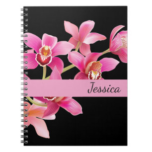 Individuelle Name Notebook-Rosa Orchids Notizblock