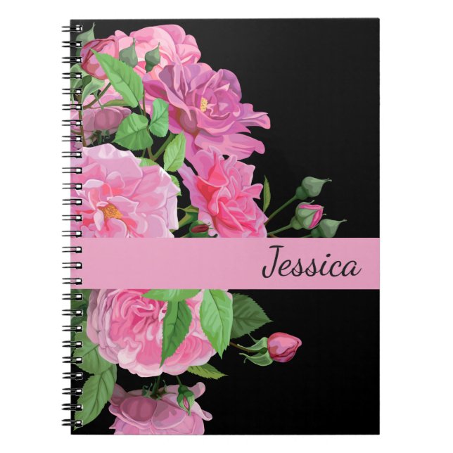 Individuelle Name Notebook-Rosen Notizblock (Vorderseite)