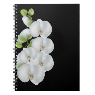 Individuelle Name Notebook-White Orchids Notizblock