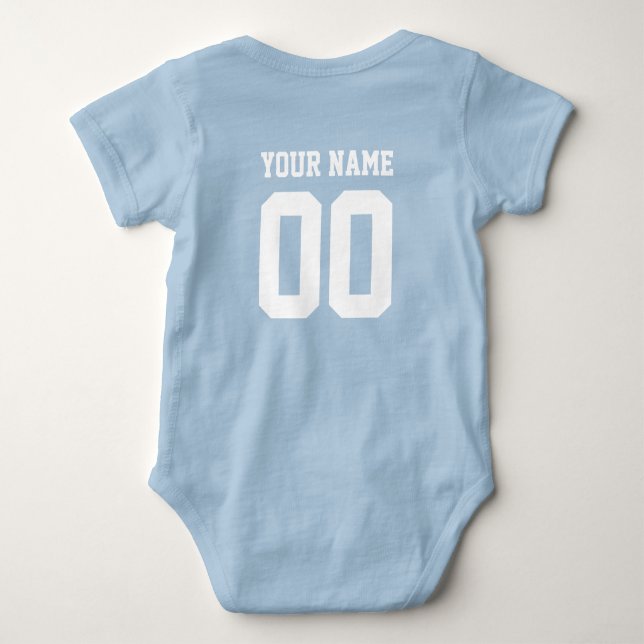 Individuelle Name Number Baby Football Jersey Body Baby Strampler (Rückseite)