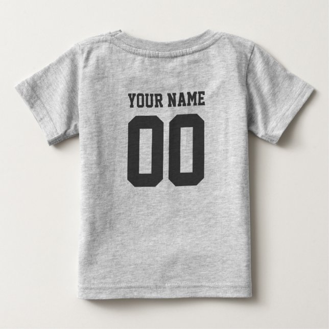 Individuelle Name Number Baby Football Jersey Body Baby T-shirt (Rückseite)