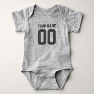 Individuelle Name Number Baby Football Jersey Body Strampler