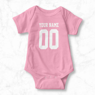Individuelle Name Number Baby Football Jersey Body Strampler