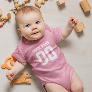 Individuelle Name Number Baby Football Jersey Body Strampler