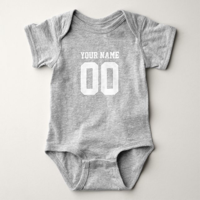 Individuelle Name Number Baby Football Jersey Body Strampler (Vorderseite)