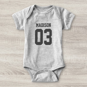 Individuelle Name Number Baby Sport Jersey Bodysui Baby Strampler