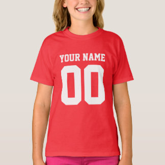 Individuelle Name Number Girls' Football Jersey Sh T-Shirt