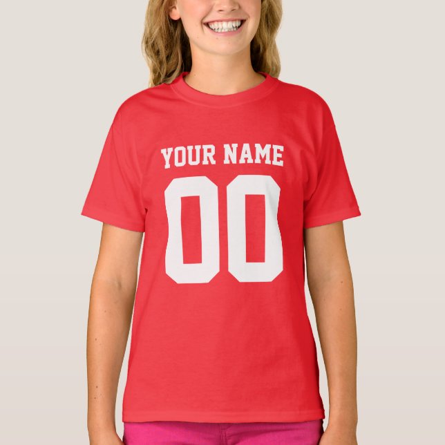 Individuelle Name Number Girls' Football Jersey Sh T-Shirt (Vorderseite)