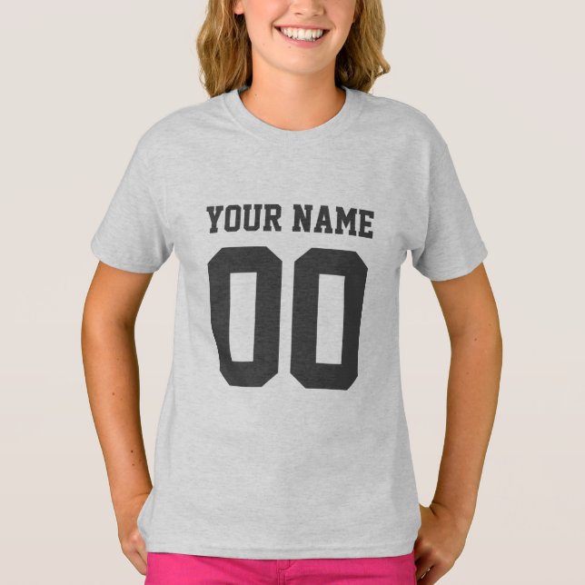 Individuelle Name Number Girls' Football Jersey Sh T-Shirt (Vorderseite)