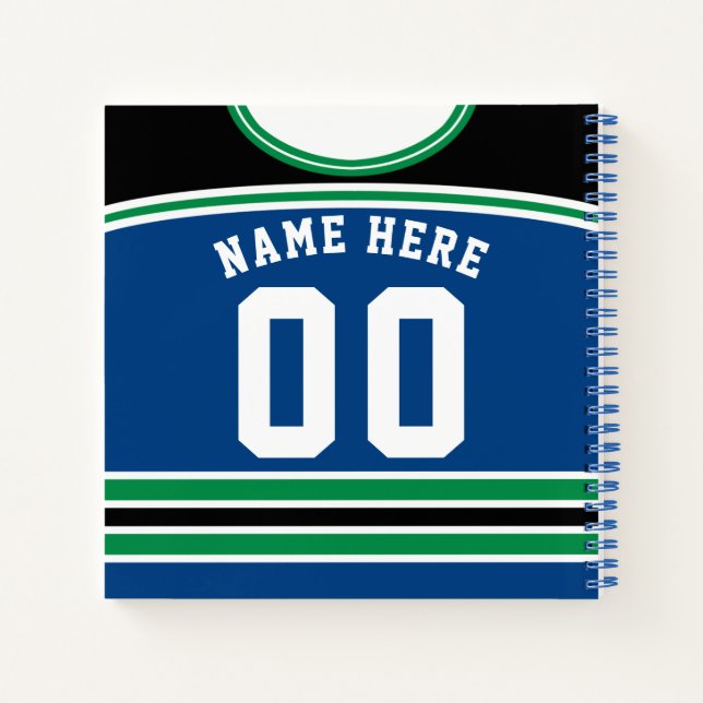 Individuelle Name Number Ice Hockey Jersey-Vorlage Notizbuch (Rückseite)