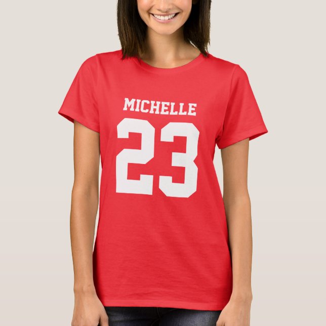 Individuelle Name Number Womens Sport Jersey T - S T-Shirt (Vorderseite)