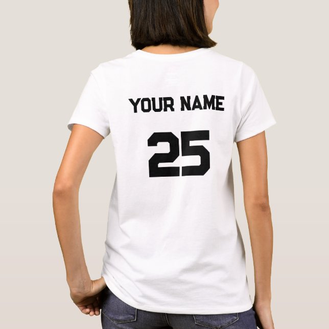 Individuelle Name Nummer auf der Rückseite Schwarz T-Shirt (Rückseite)