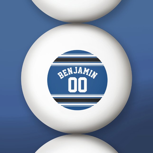 Individuelle Name Nummer der Streifen in Blau und  Tischtennisball (Custom Ping Pong Balls)