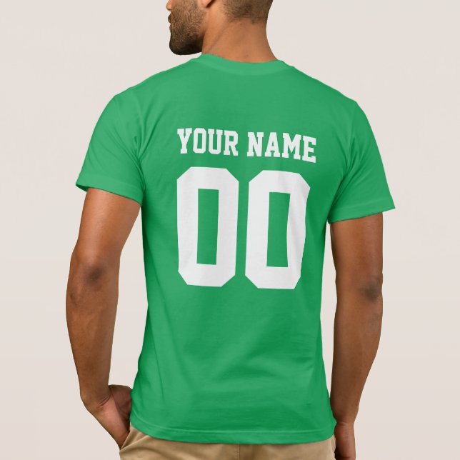 Individuelle Name Nummer Männer Fußball T - Shirt (Rückseite)