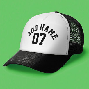 Individuelle Name Nummer Schwarz und Weiß Truckerkappe
