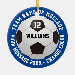 Individuelle Name-Nummer Teamname Fußball-Ball Keramik Ornament