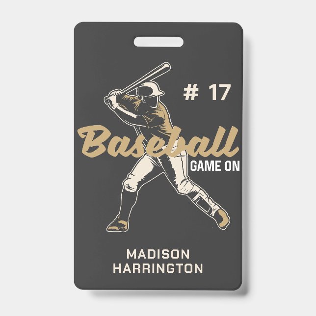 Individuelle Name, Nummer, Text und Farbe-Baseball Ausweis (Vorderseite)
